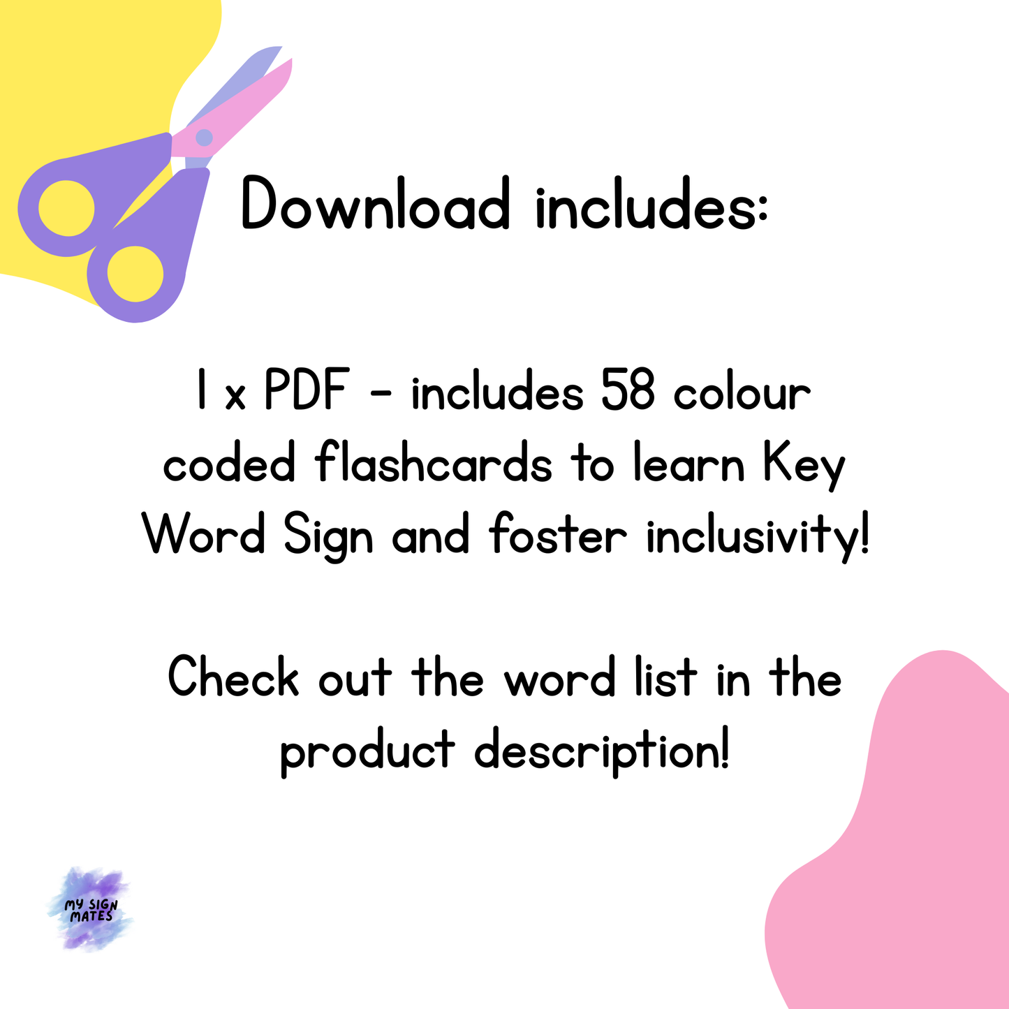 Digital Download My Sign Mates School Essentials Printable Flashcards