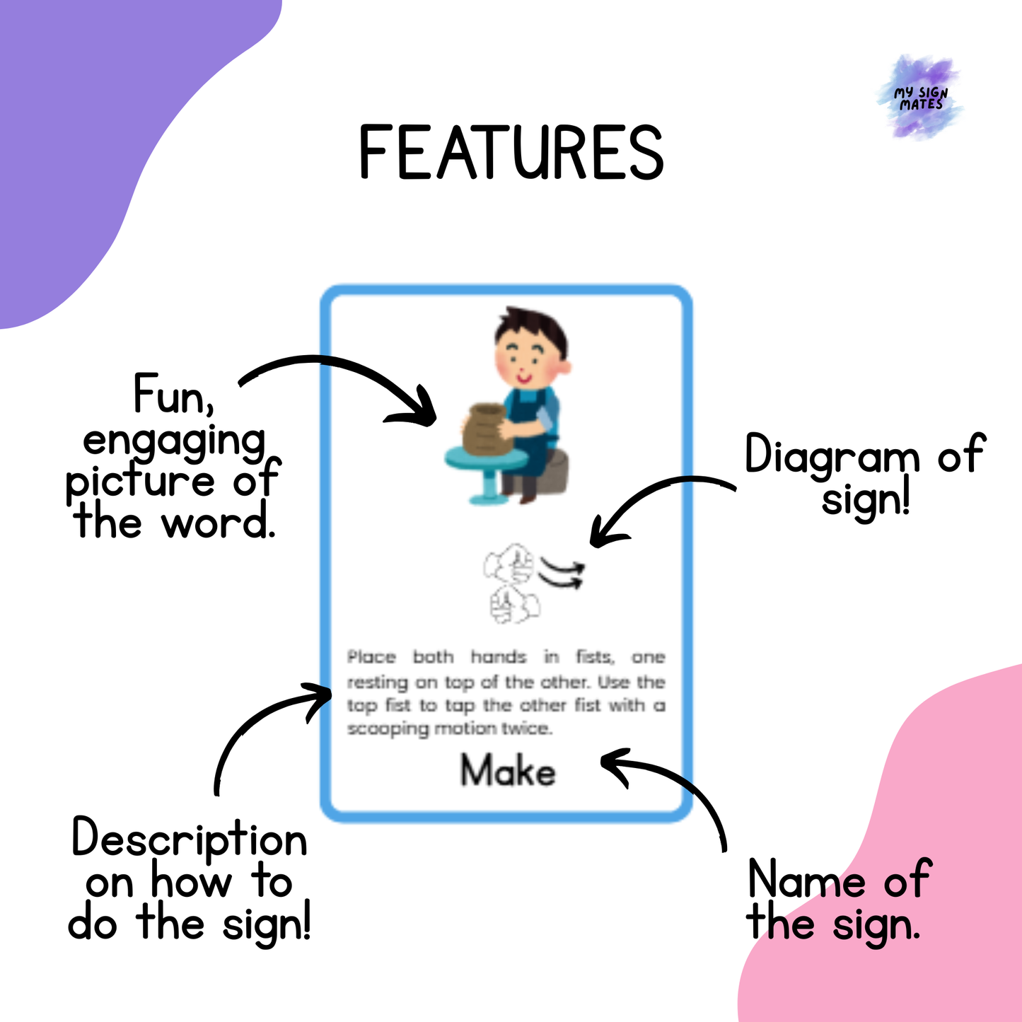 Digital Download My Sign Mates School Essentials Printable Flashcards