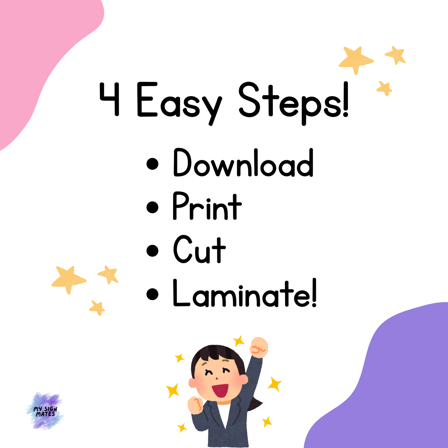 Digital Download My Sign Mates School Essentials Printable Flashcards