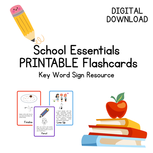 Digital Download My Sign Mates School Essentials Printable Flashcards